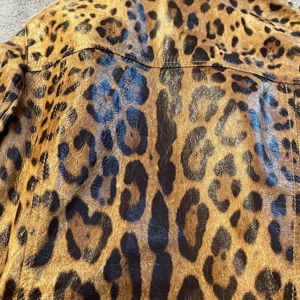 Dolce & Gabbana leopard genuine leather jacket, S - Picture 6 of 16